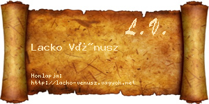Lacko Vénusz névjegykártya