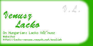 venusz lacko business card